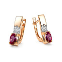 Серьги с английским замком из красного золота с бриллиантами