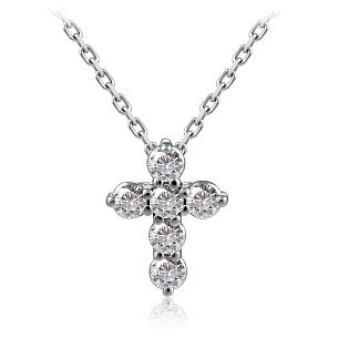 Колье из белого золота с бриллиантом