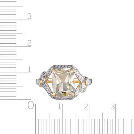 Кольцо из желтого золота с фианитом