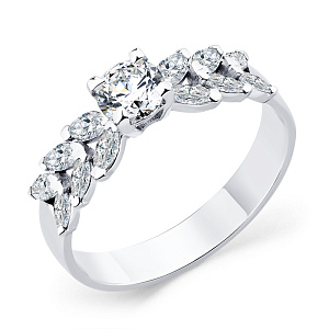 Кольцо из белого золота с бриллиантами