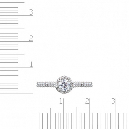 Кольцо из красного золота с фианитом