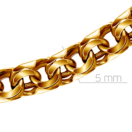 Цепь ручной работы из желтого золота