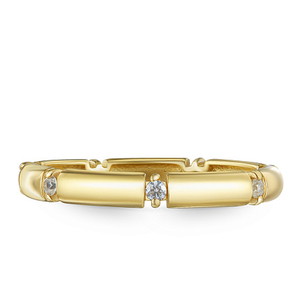 Кольцо из желтого золота с фианитом