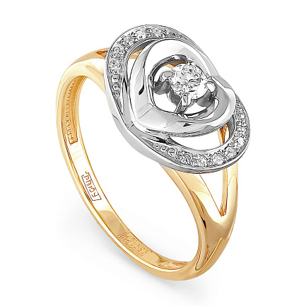 Кольцо из желтого золота с бриллиантами