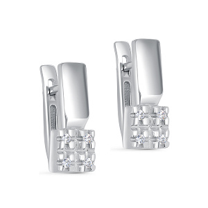 Серьги с английским замком из серебра