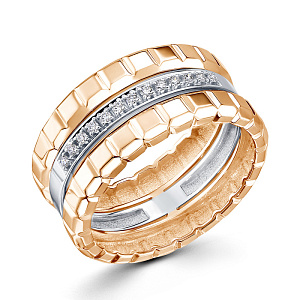 Кольцо из красного золота с бриллиантами