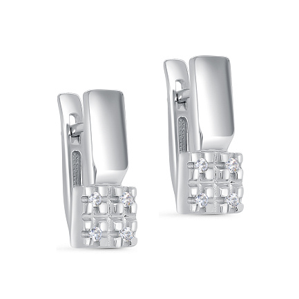 Серьги с английским замком из серебра