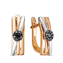 Серьги из комбинированного золота с бриллиантами