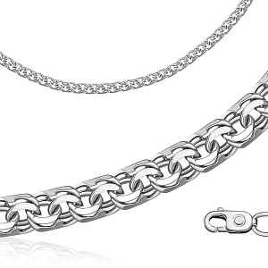 Браслет ручной работы из серебра, плетение бисмарк