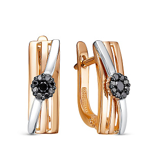 Серьги из комбинированного золота с бриллиантами