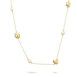 Колье из серебра с цирконием и жемчугом