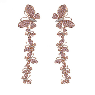 Серьги из красного золота с сапфиром