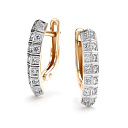 Серьги с английским замком из красного золота с бриллиантами