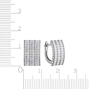 Серьги с английским замком из серебра с фианитом