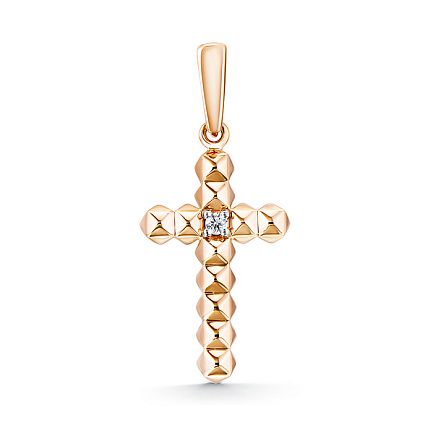 Подвеска из красного золота с бриллиантом