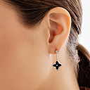 Серьги из серебра с бриллиантами, эмалью