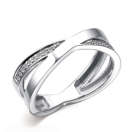 Кольцо из белого золота с бриллиантами