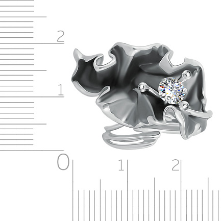Кольцо из серебра с фианитами Сваровски