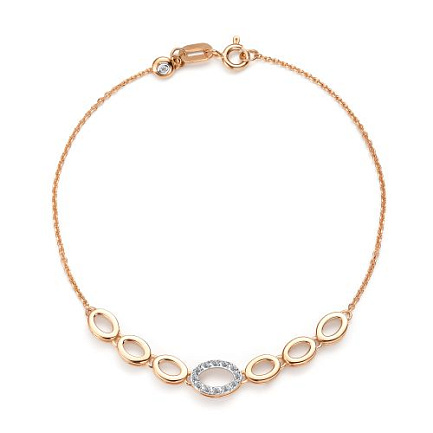 Браслет из красного золота с бриллиантами