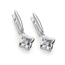 Серьги с английским замком из белого золота с бриллиантами