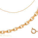 Цепь автомат из красного золота, плетение якорное