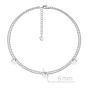 Браслет на ногу декоративный из серебра