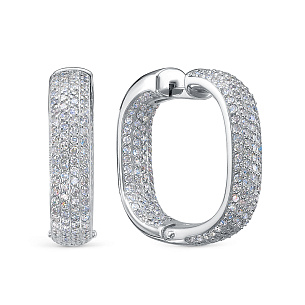 Серьги из белого золота с бриллиантом