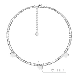 Браслет на ногу декоративный из серебра