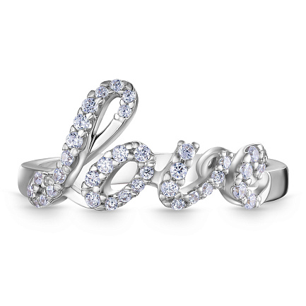 Кольцо из серебра с фианитом