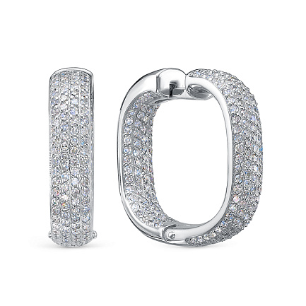 Серьги из белого золота с бриллиантами