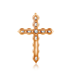 Колье из красного золота с бриллиантами, плетение якорное