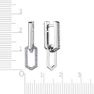 Серьги из белого золота с бриллиантом