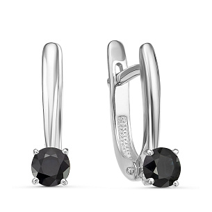 Серьги с английским замком из белого золота с бриллиантами