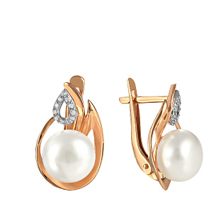 Серьги с английским замком из красного золота