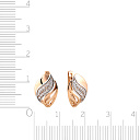 Серьги с английским замком из красного золота с фианитом