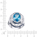 Кольцо из белого золота с бриллиантами, сапфирами