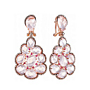 Серьги из красного золота с бриллиантами, кварцем