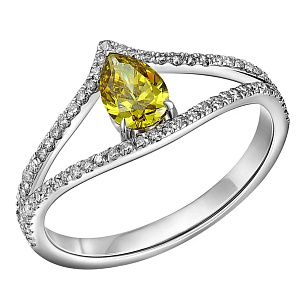 Кольцо из белого золота с бриллиантом