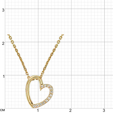 Колье из желтого золота с фианитом