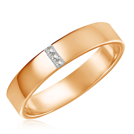 Кольцо обручальное из красного золота