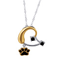 Колье из серебра с фианитом, эмалью