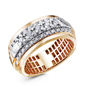 Кольцо из красного золота с бриллиантом