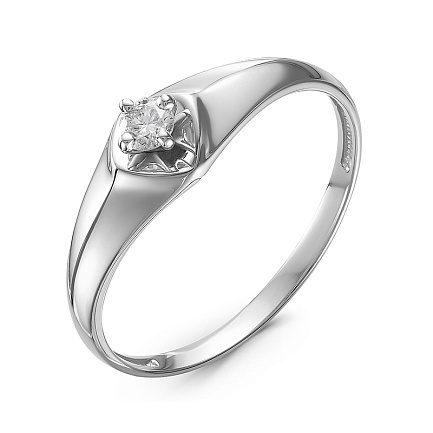 Кольцо из белого золота с бриллиантом