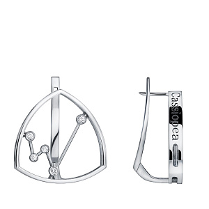 Серьги с английским замком из белого золота с бриллиантами