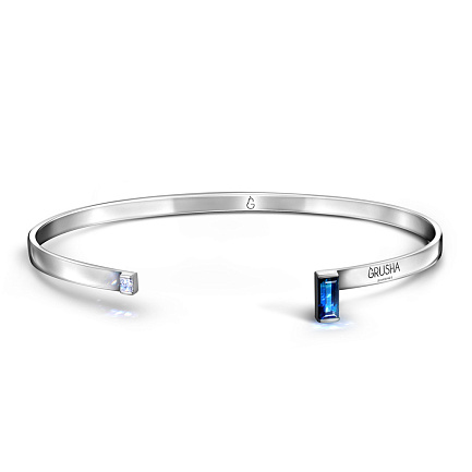 Браслет декоративный из белого золота с бриллиантом