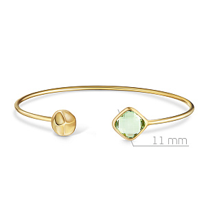 Браслет декоративный из желтого золота с аметистом