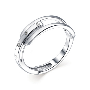 Кольцо из серебра с фианитами