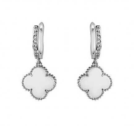 Серьги с английским замком из серебра с керамикой