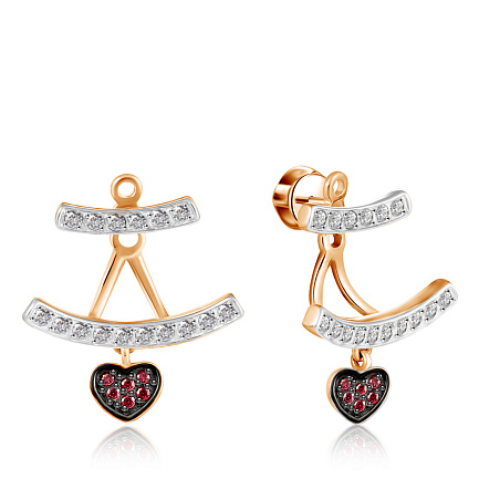 Джекеты из красного золота с фианитом