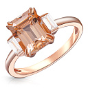 Кольцо из красного золота с бриллиантами, морганитом